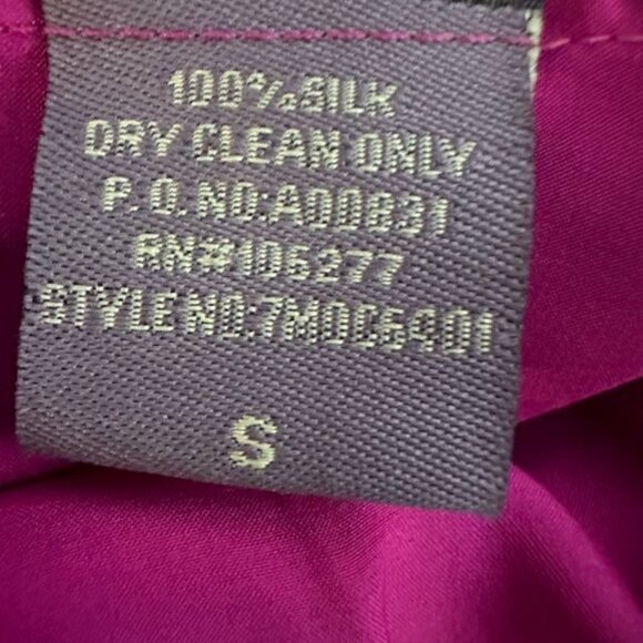 Hale Bob Fuschia Silk Mini Dress Cold-Shoulder Ruffle Hem & Tie Waist Size Small - Picture 7 of 9